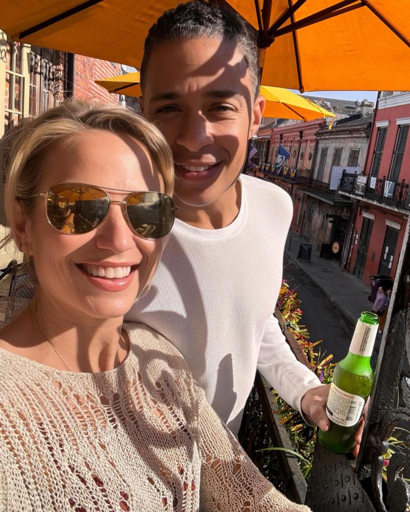 T.J. Holmes and Amy Robach in a selfie. 
