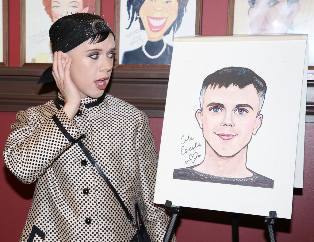 Cole Escola gets their Sardi's portrait. 