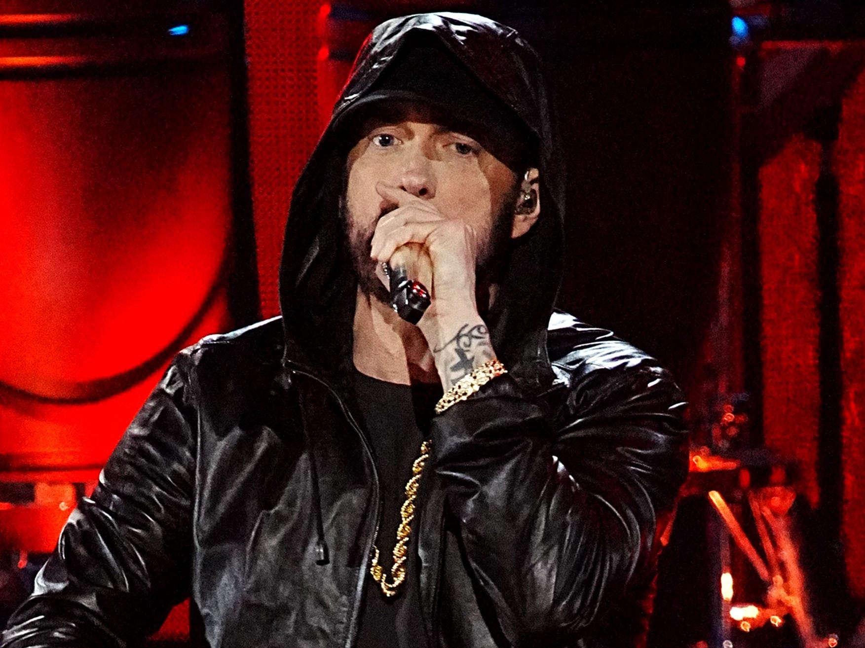 Eminem performing in November 2022.