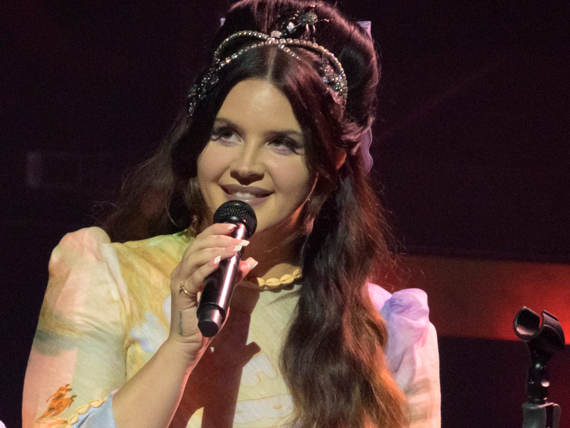 Lana Del Rey performs on stage at L'Olympia on July 10, 2023 in Paris, France.