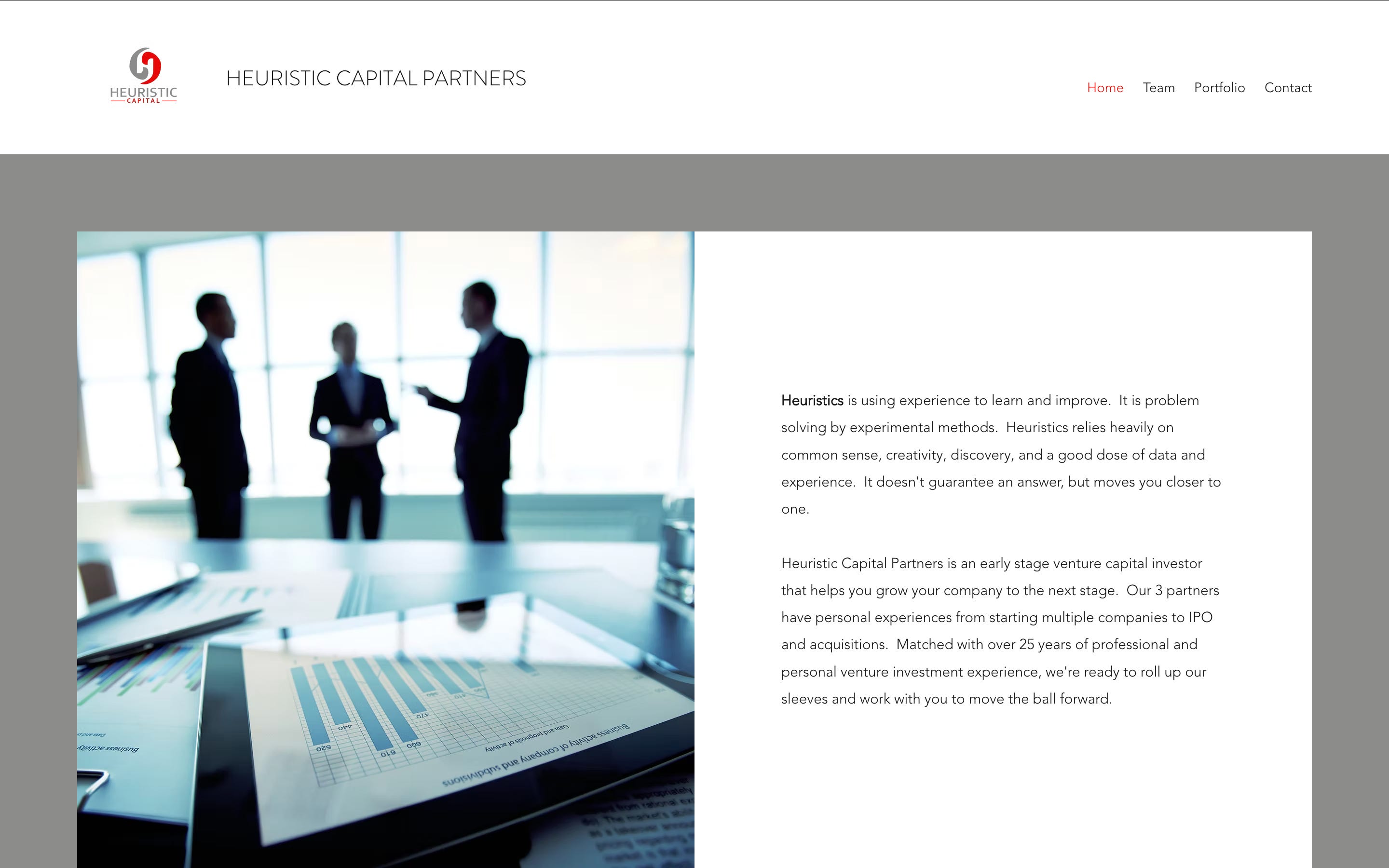Heuristic Capital Partners website homepage screenshot.