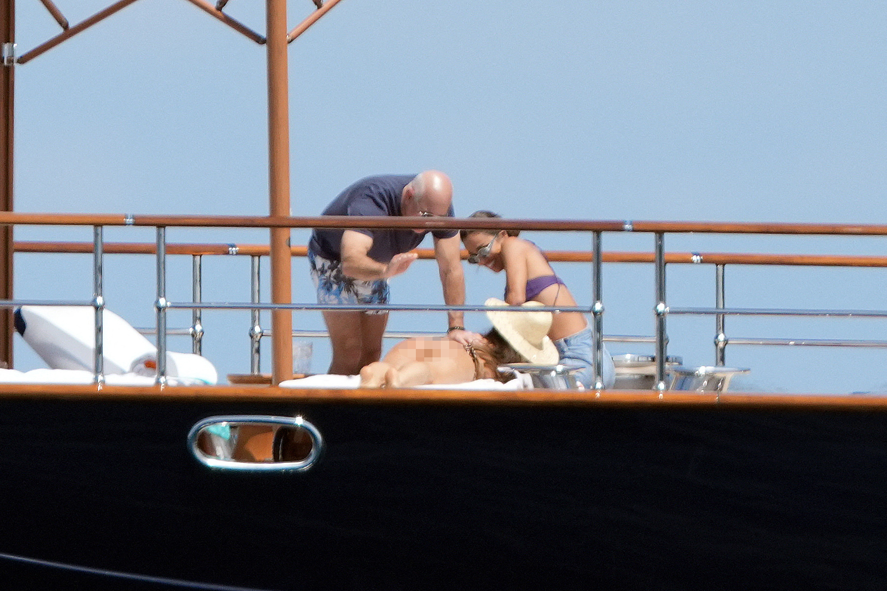 Jeff Bezos and Lauren Sanchez on a yacht. 