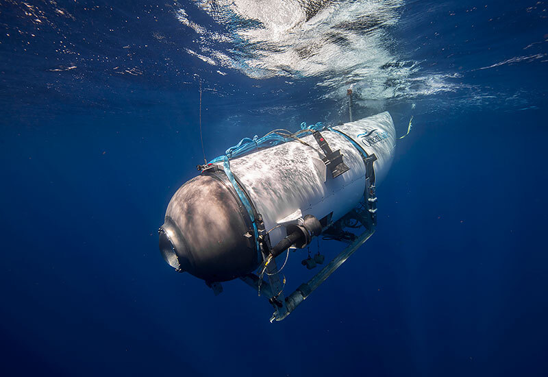 OceanGate's Titan submersible begins its descent below the ocean's surface.