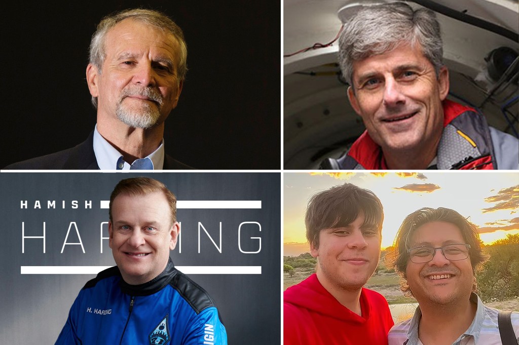 The five passengers aboard the Titan including Stockton Rush, Shahzada Dawood and his son Suleman, Paul-Henri Nargeole, and Hamish Harding.