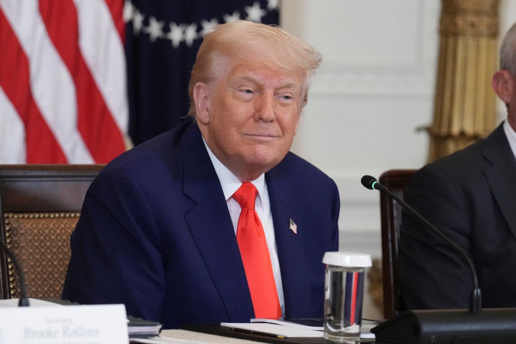 President Donald Trump attends a Make America Healthy Again (MAHA) Commission Event in the East Room of the White House, Thursday, May 22, 2025