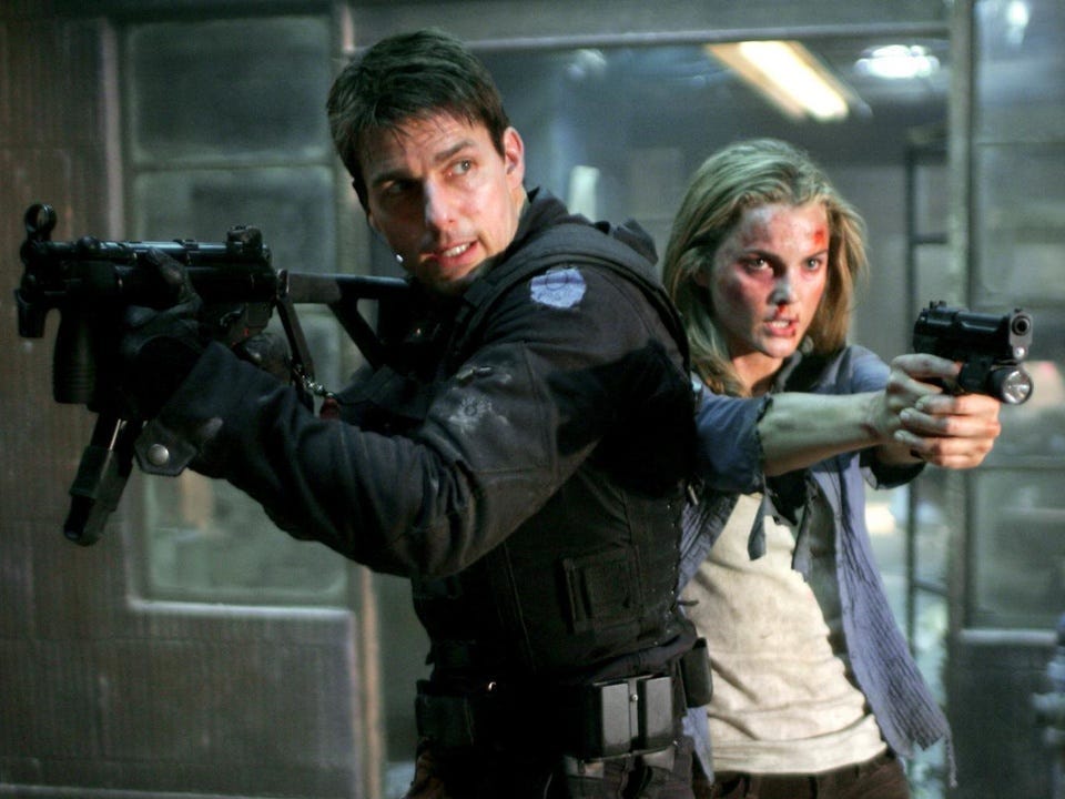 Tom Cruise as Ethan Hunt and Keri Russell as Lindsey Farris in "Mission: Impossible 3."