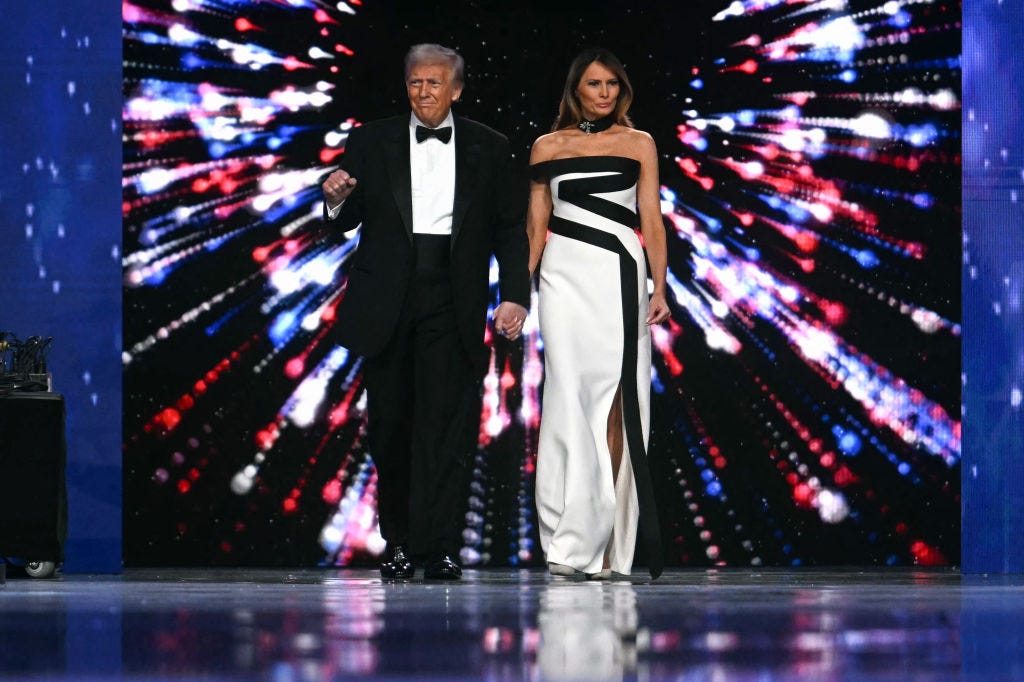Donald Trump and Melania Trump at the 2025 inauguration.