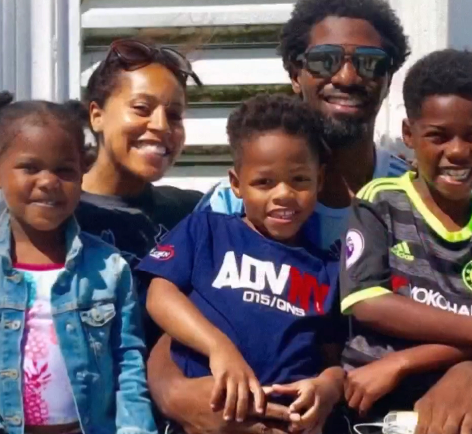 Sheinelle Jones, husband, Uche Ojeh, and their three kids.