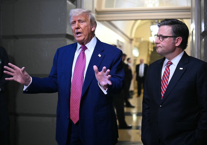 US President Donald Trump and US Speaker of the House Mike Johnson.