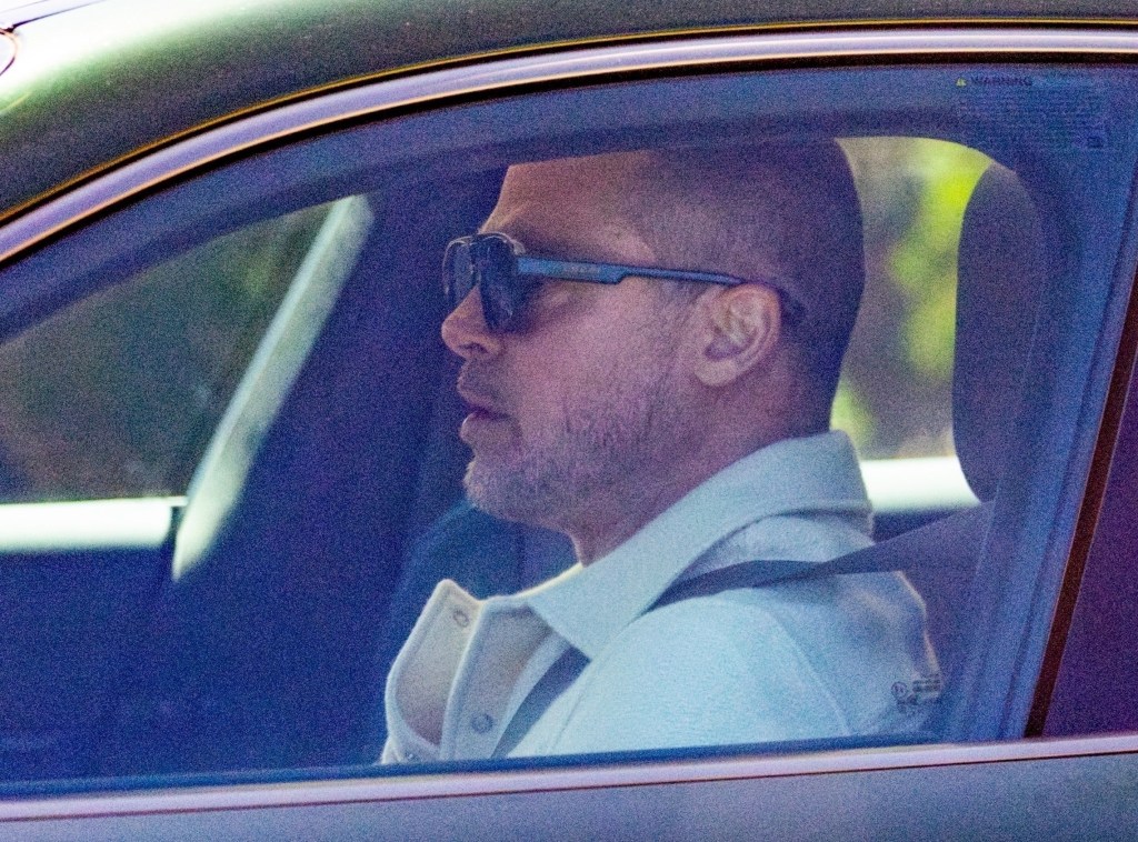 Brad Pitt driving around Los Angeles