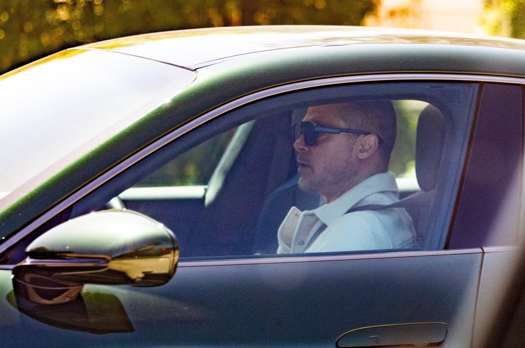 Brad Pitt driving around Los Angeles