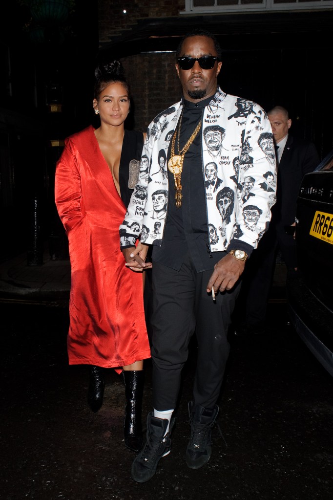 P Diddy and Cassie Ventura arriving at Umu restaurant in Mayfair, London on May 15, 2017