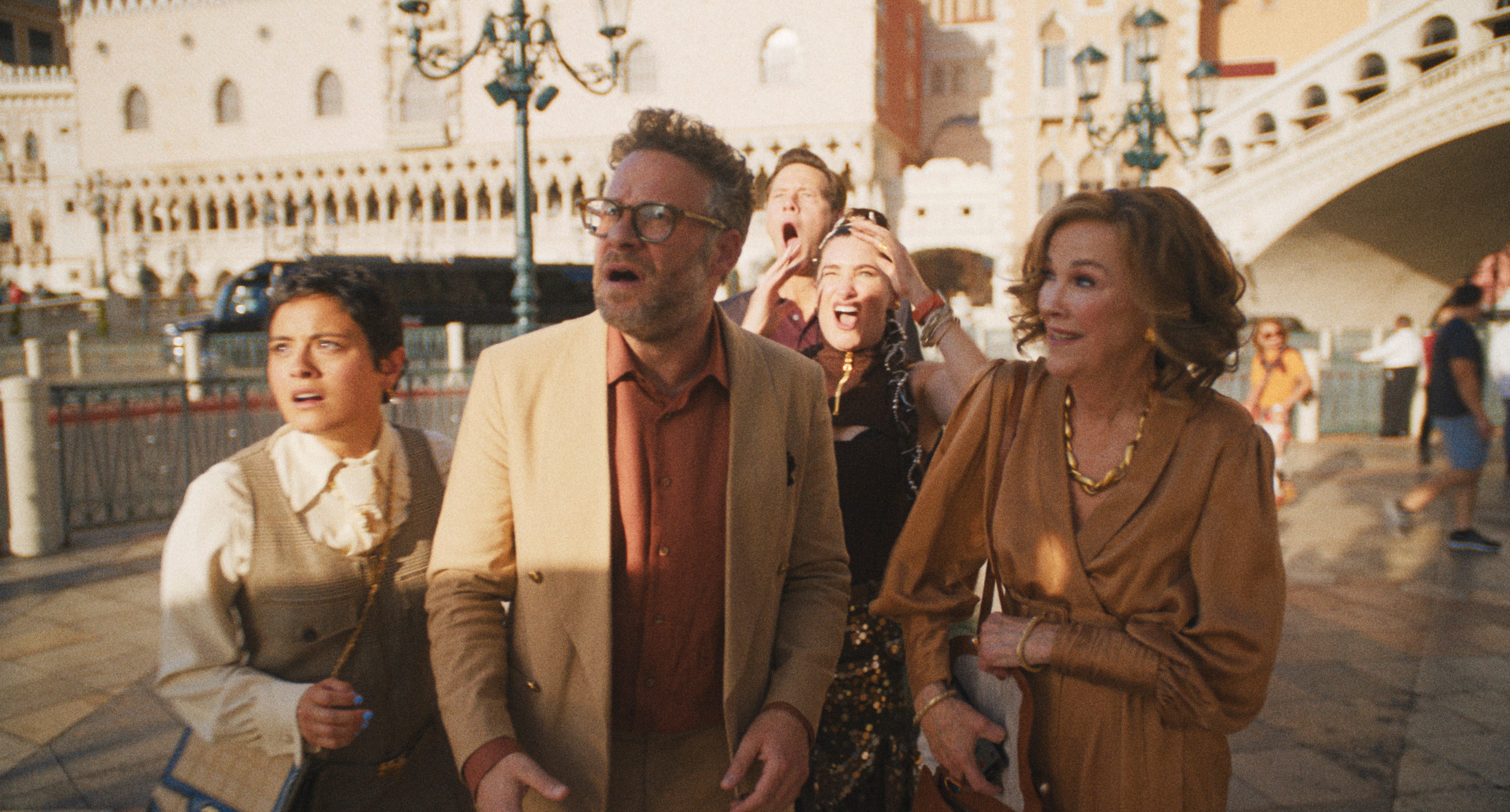 Chase Sui Wonders, Seth Rogen, Catherine O'Hara, Kathryn Hahn, and Ike Barinholtz in