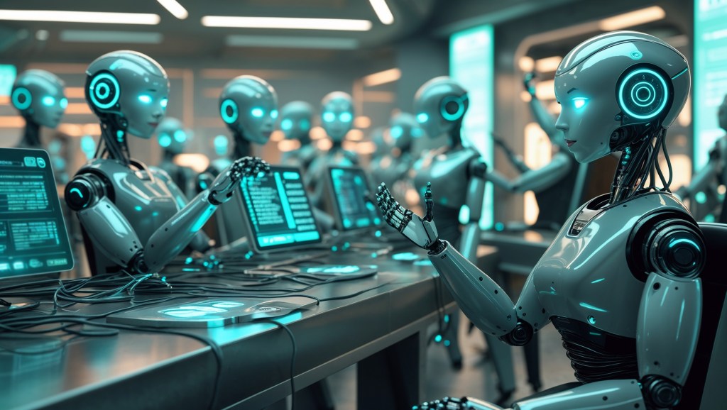Ai robot replacing human customer service jobs with the face of Sayoko Yamaguchi