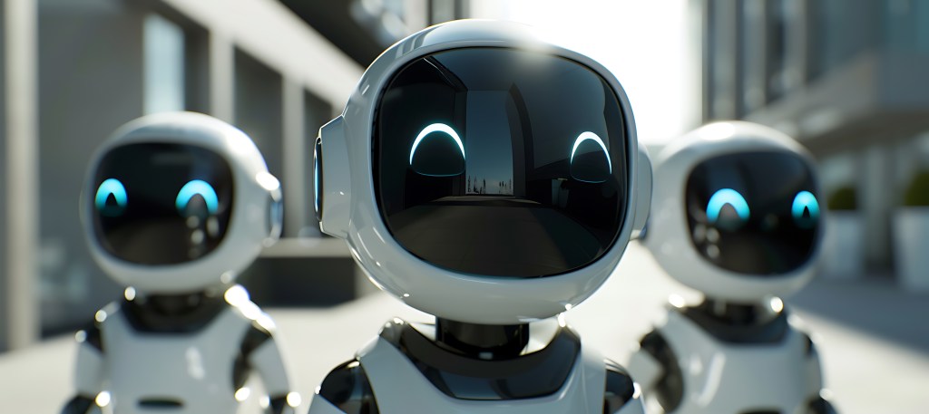 Robots replacing humans in various job roles, leading to the automation of workplaces and industries