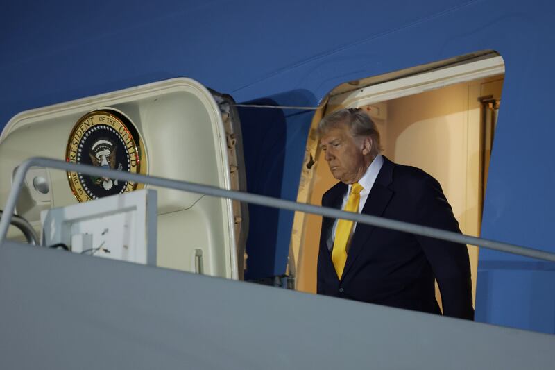 Donald Trump on Air Force One