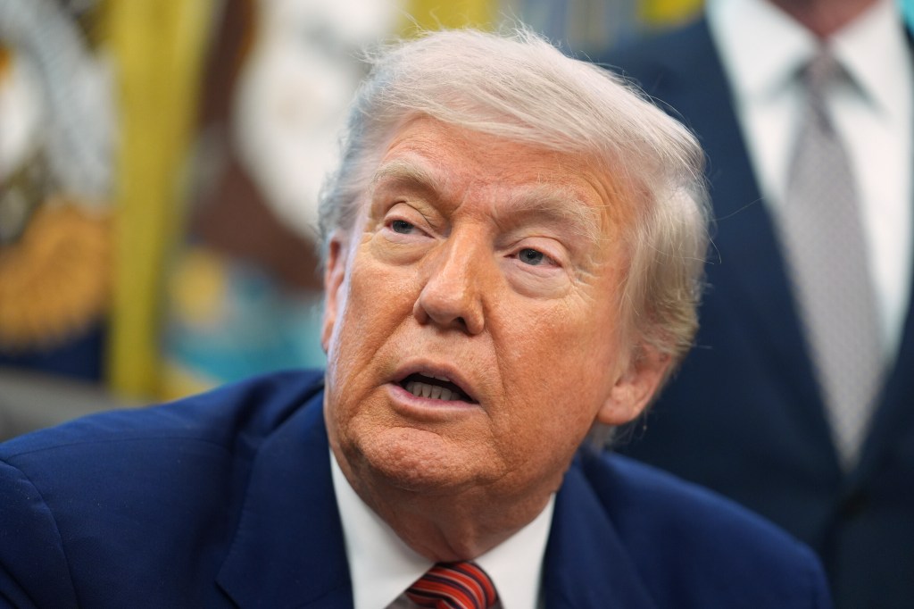 President Donald Trump speaks to reporters after signing executive orders regarding nuclear energy in the Oval Office of the White House, Friday, May 23, 2025, in Washington
