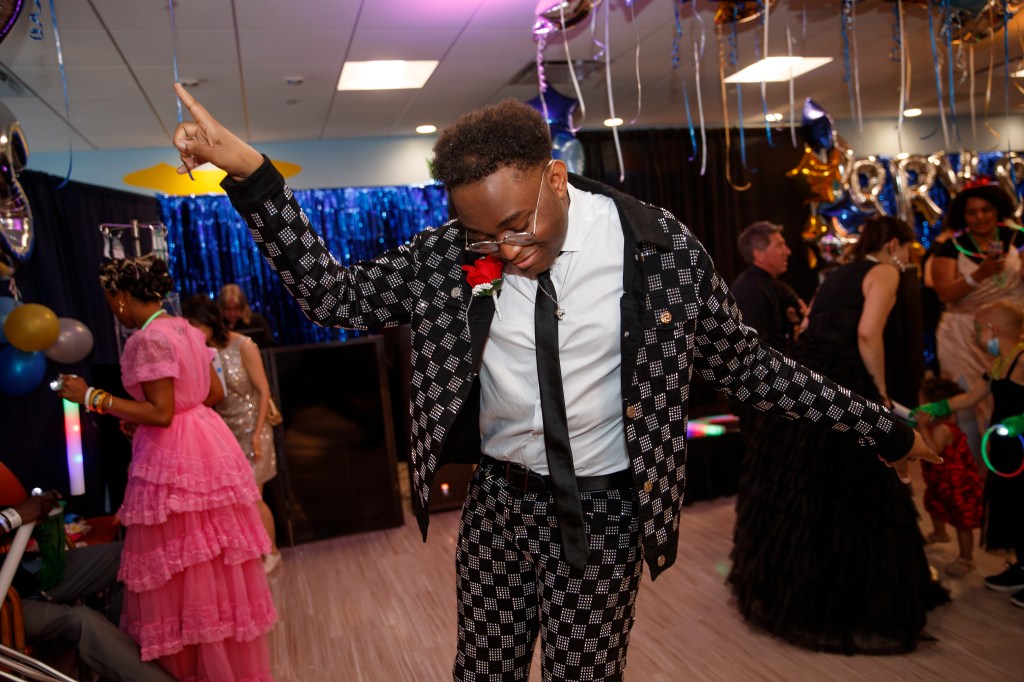 Jon Lyrick dances at the Memorial Sloan Kettering pediatric prom.