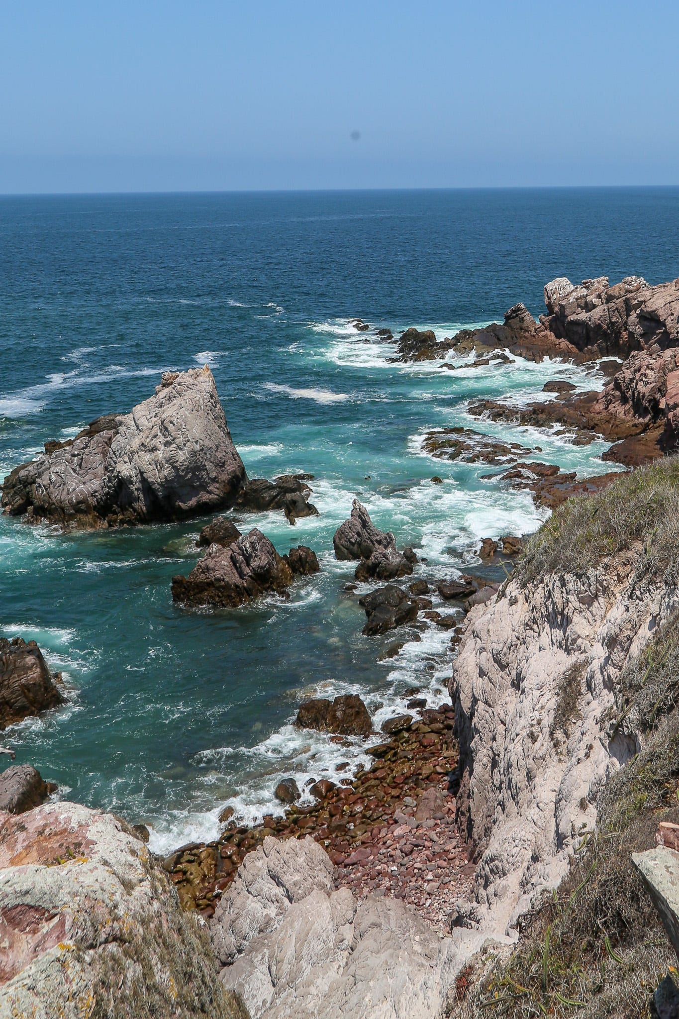 A rocky shoreline in Costalegre, Mexico.