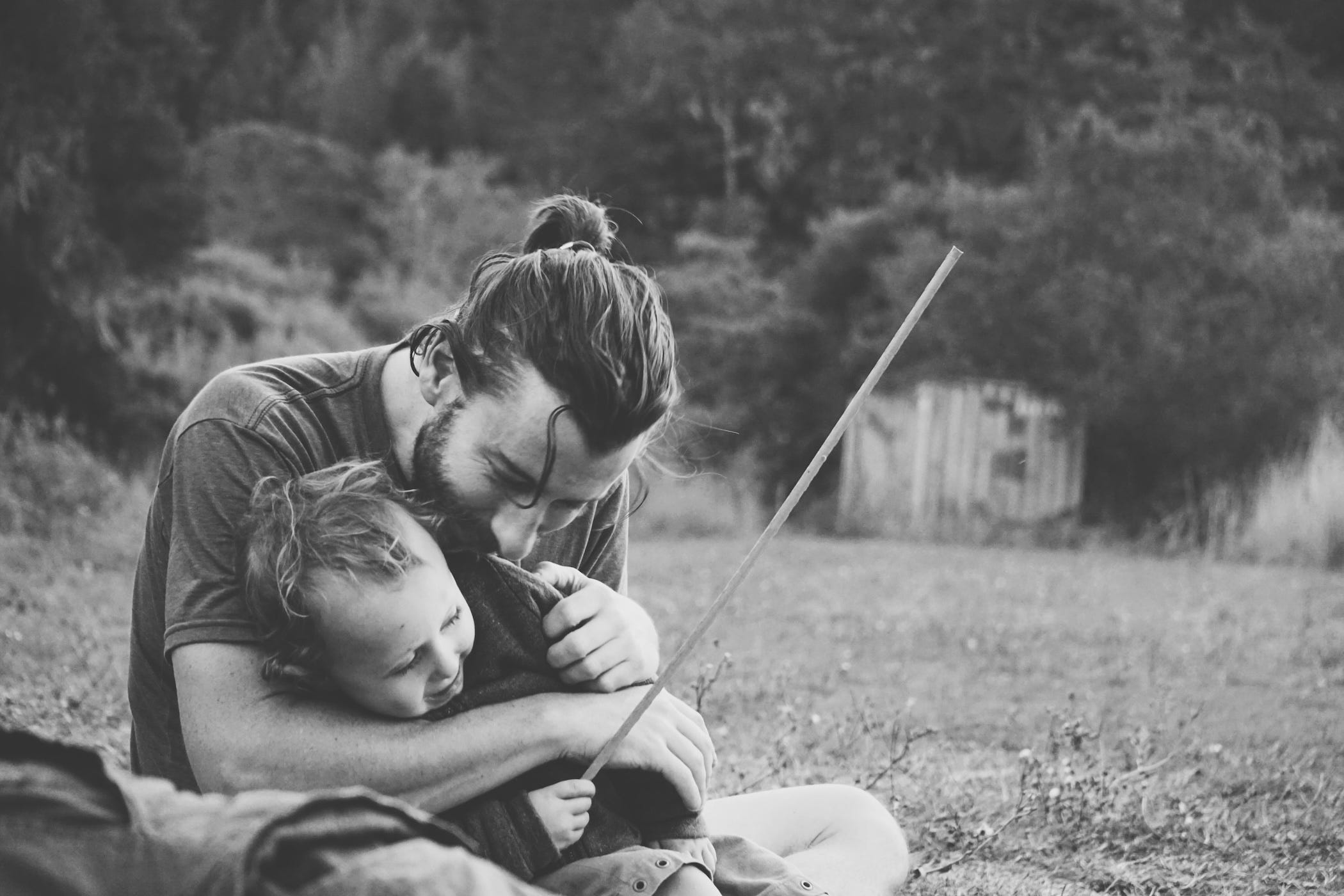 david hugging son