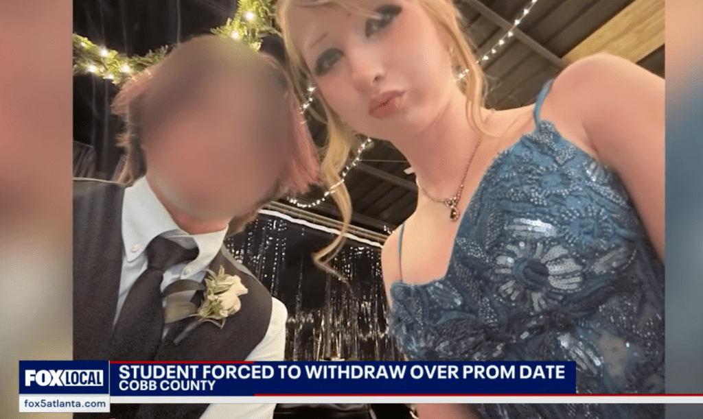 Wright and her date attended the dance without any problems, but she was sitting in the principal's office two weeks later.