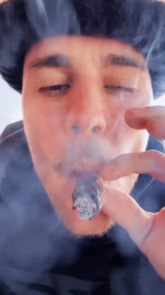 Justin Bieber smoking weed. 