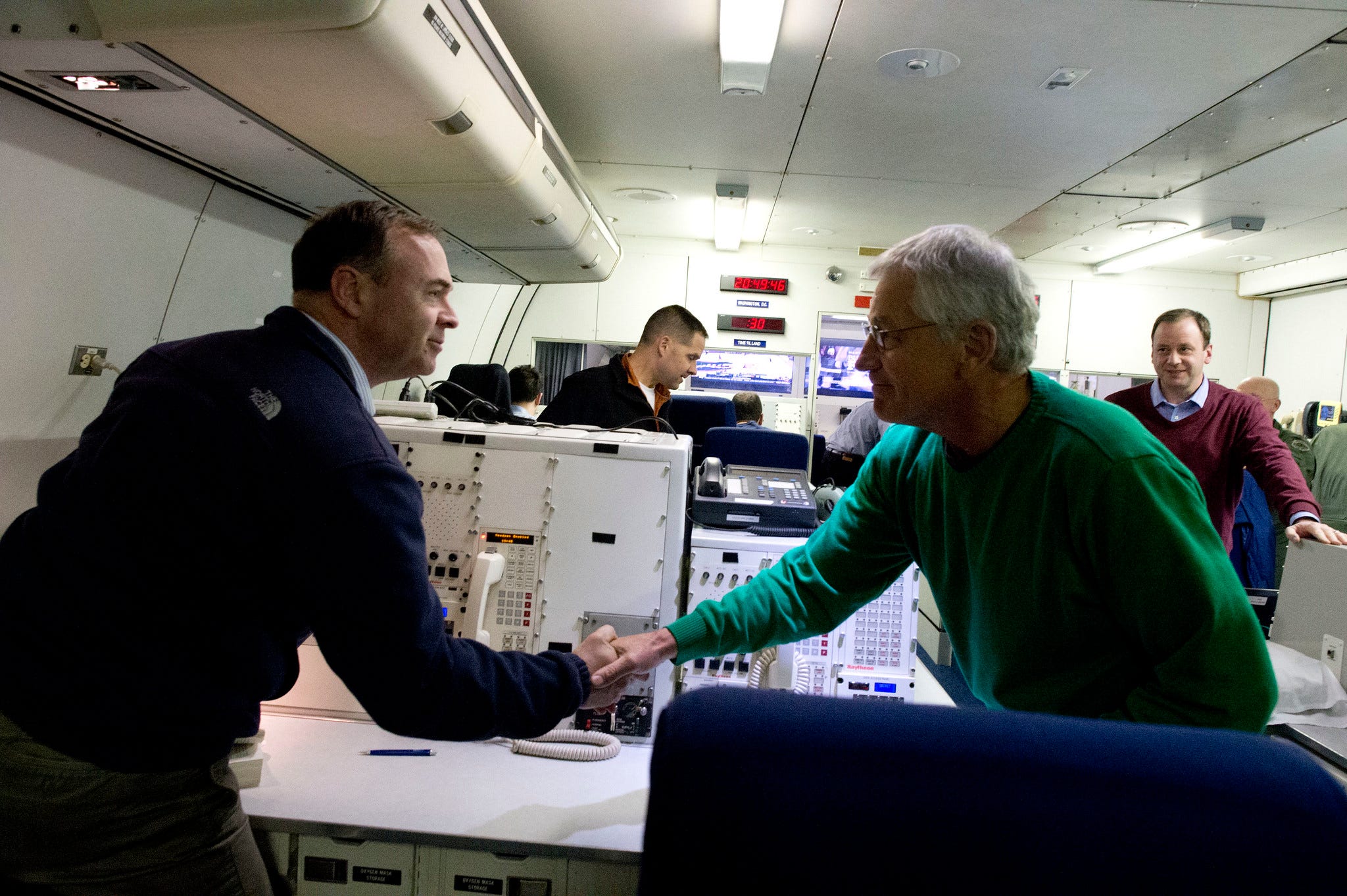 The battle staff room on board an E-4B.