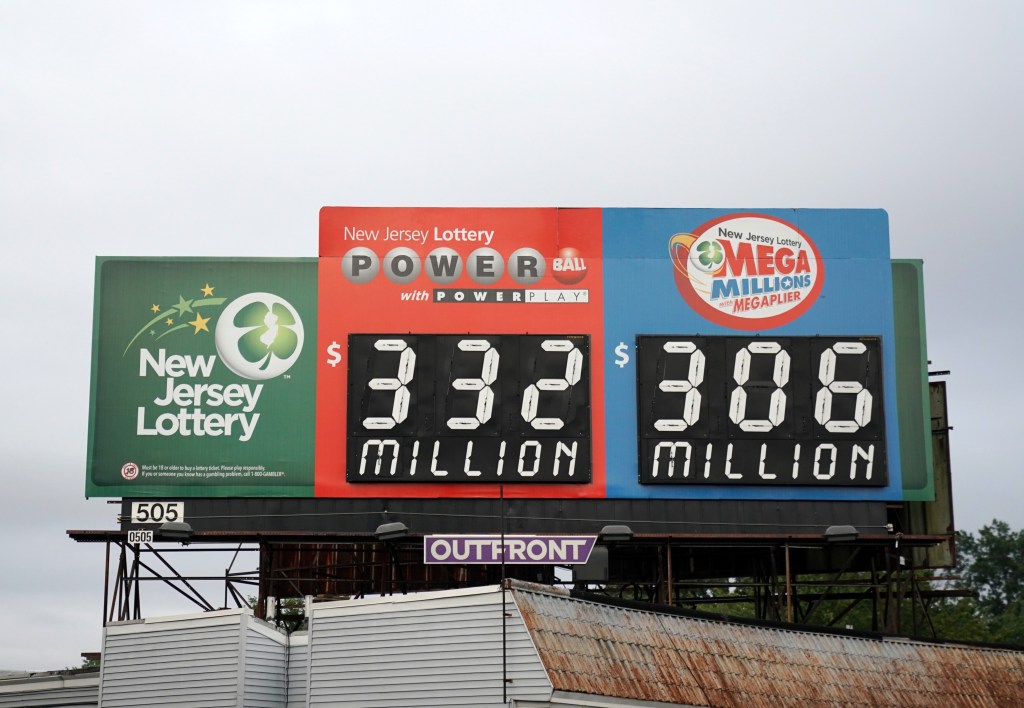 A stock photo showing a New Jersey Lottery billboardfs