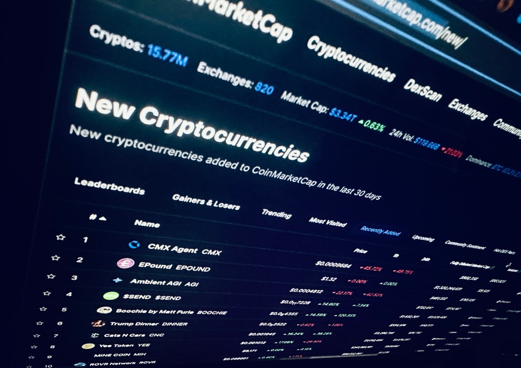 New crytocurrencies listed at Coinmarketcap.