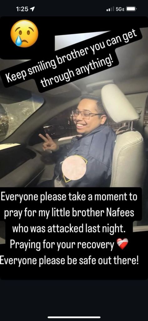 The cop was on the phone with another officer when the thugs approached and pleaded to his attackers