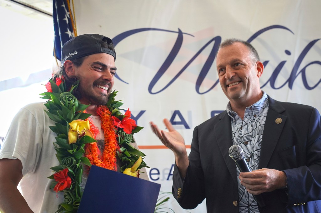 Governor Josh Green presented a proclamation to Widger on Saturday, May 24, 2025.