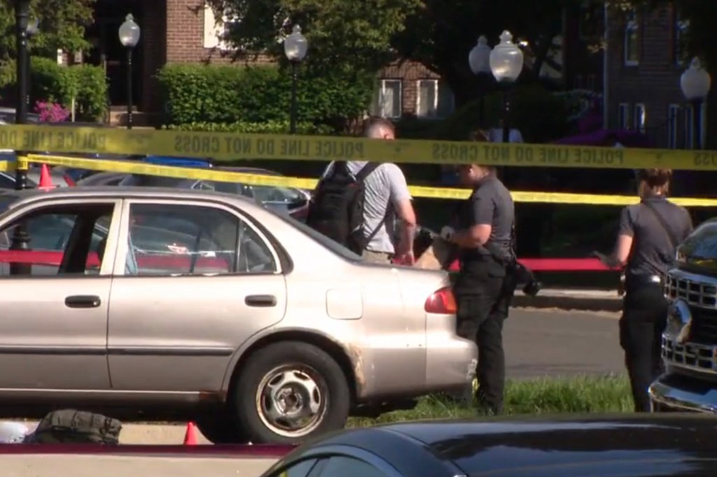 Police investigate the scene of the fatal officer-involved shooting in Fairfax County, Virginia.