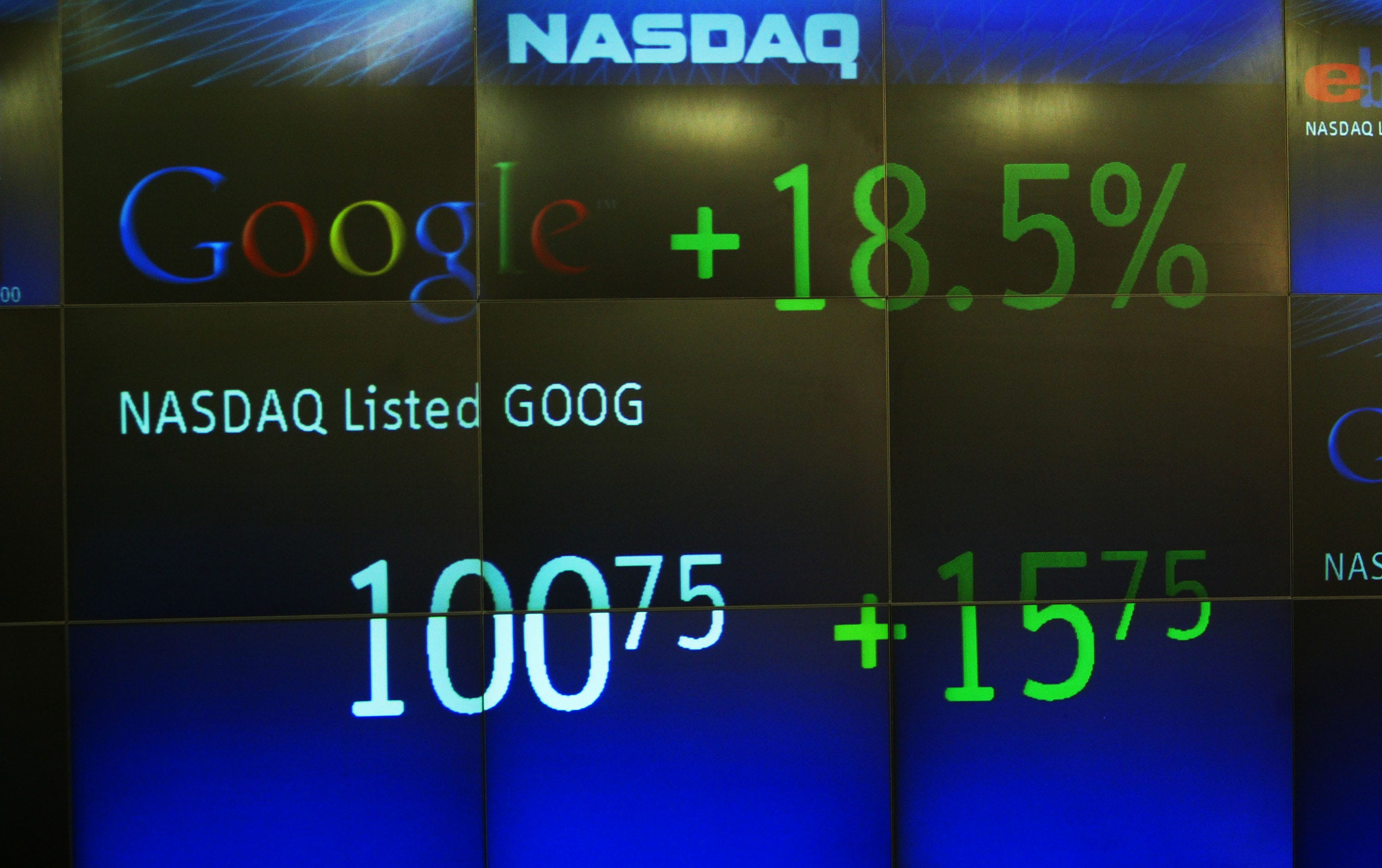 A photo of a stock listing
