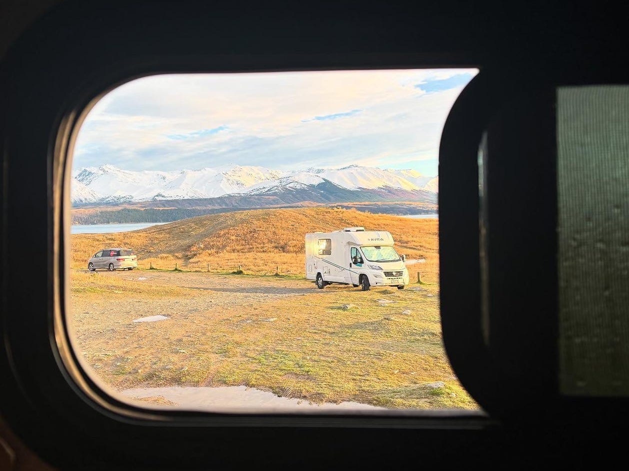 The view from an RV window.
