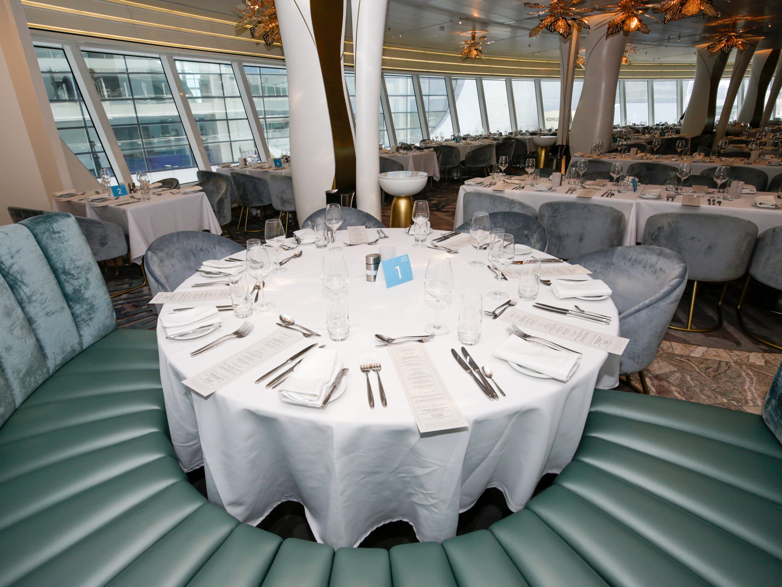 an empty dining room, Hudson's, on Norwegian Aqua