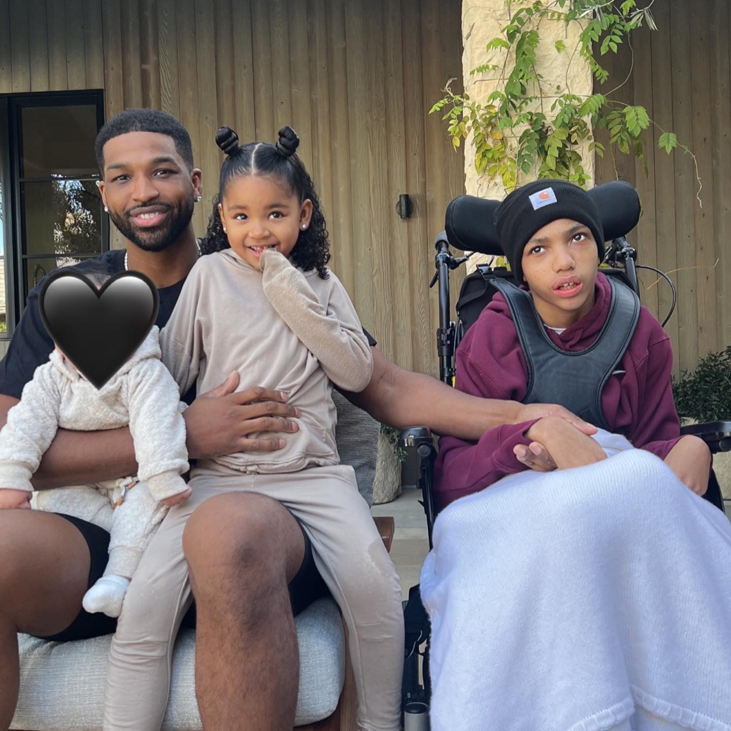 Tristan Thompson, two his kids and Amari Thompson