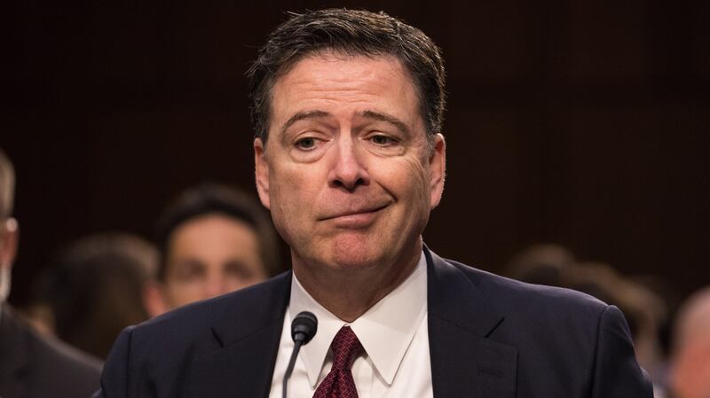 Former FBI Director James Comey testified in front of the Senate Intelligence Committee, on his past relationship with President Donald Trump, and his role in the Russian interference investigation, in the Senate Hart building on Capitol Hill, on Thursday, June 8, 2017. (Photo by Cheriss May) (Photo by Cheriss May/NurPhoto via Getty Images)