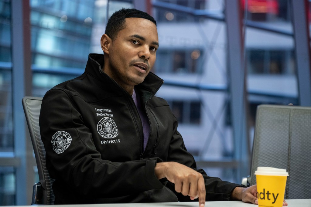 New York Congressman Ritchie Torres during an interview in 2025, considering running for governor