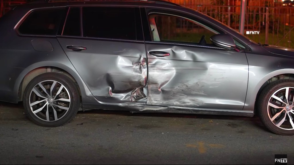 The driver then struck two more vehicles while fleeing the scene.