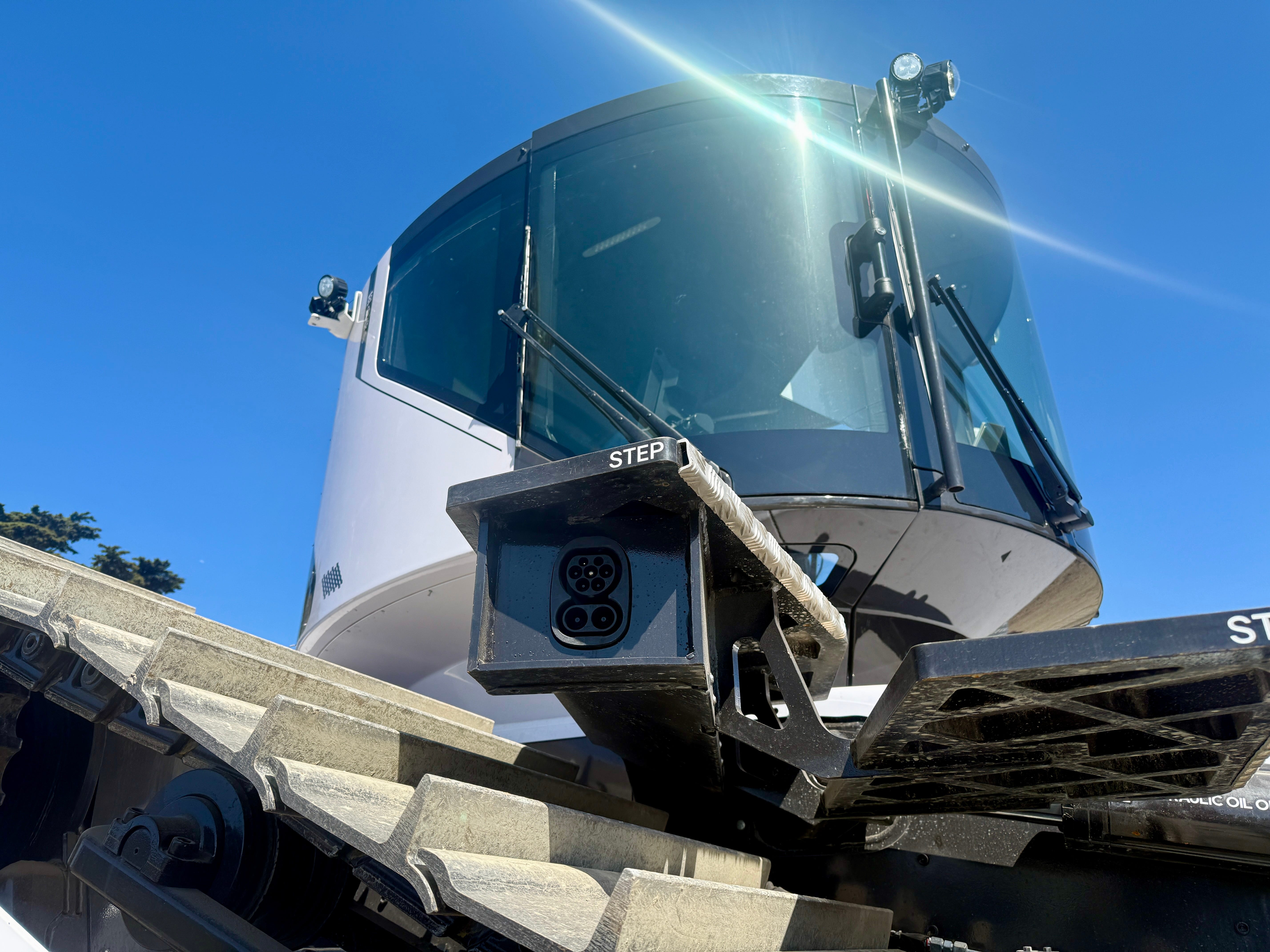 Close-up of a bulldozer