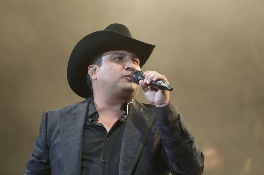 Julión Álvarez performing during a concert at Arena Monterrey on October 29, 2021 in Monterrey, Mexico.