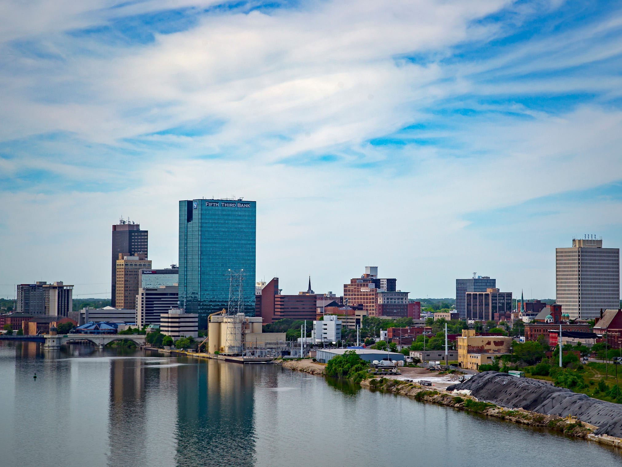 Toledo, Ohio from the Skyway Bridge.