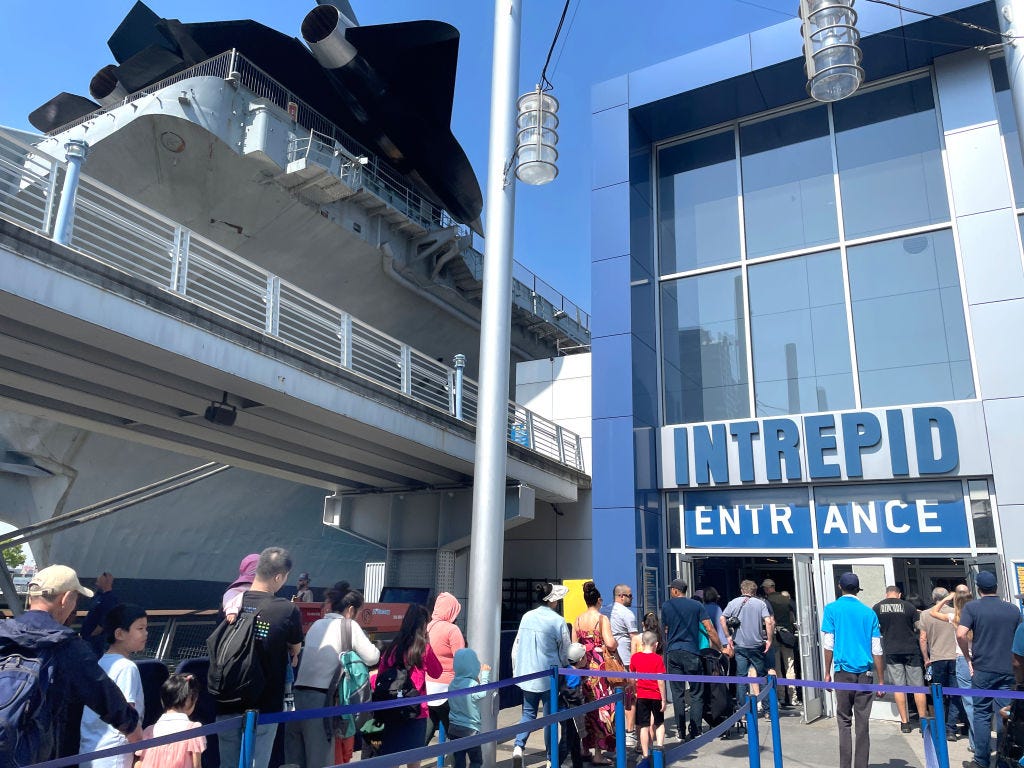 The entrance to the Intrepid Museum in New York.
