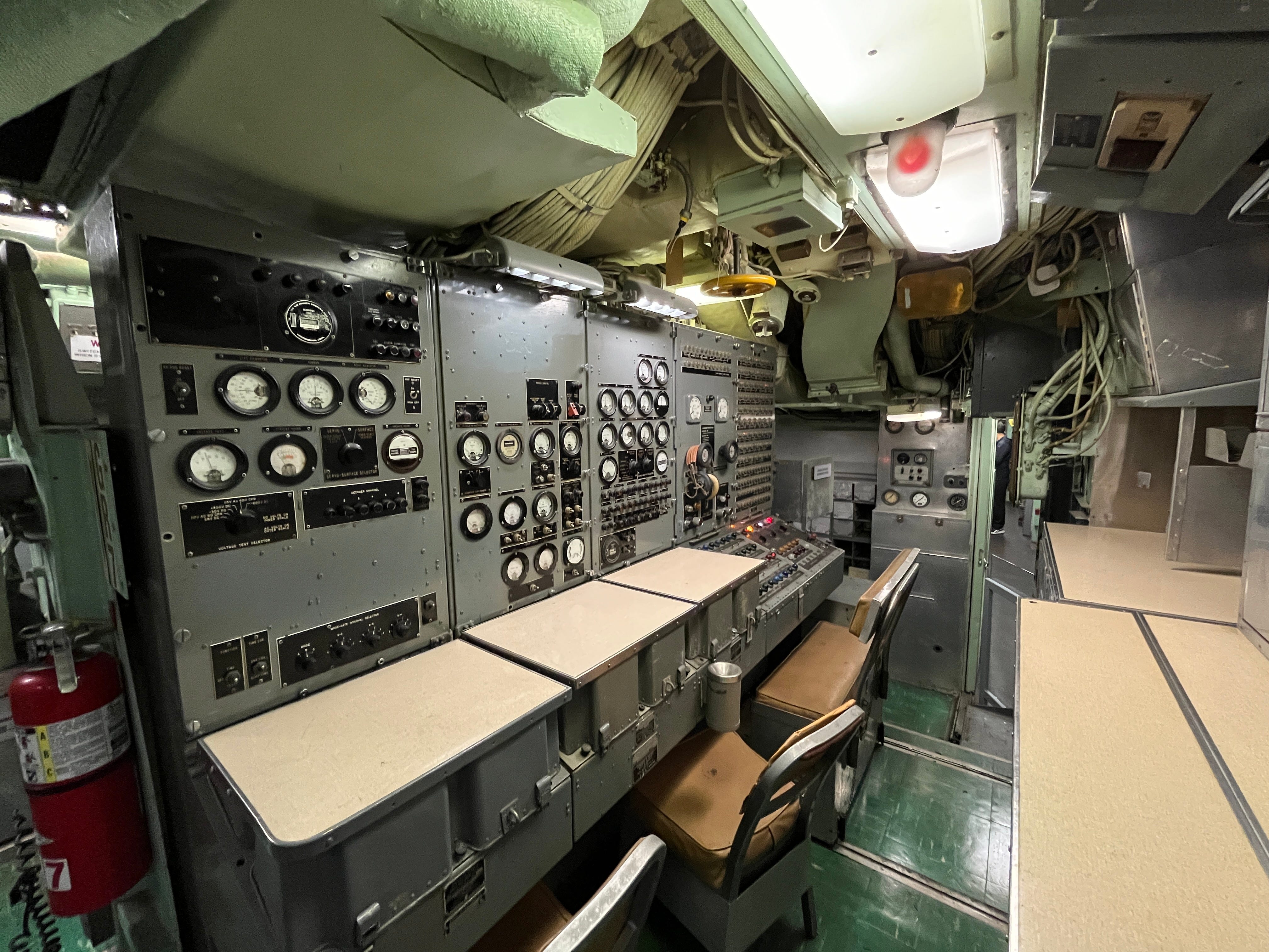 The missile checkout and guidance center on the USS Growler.