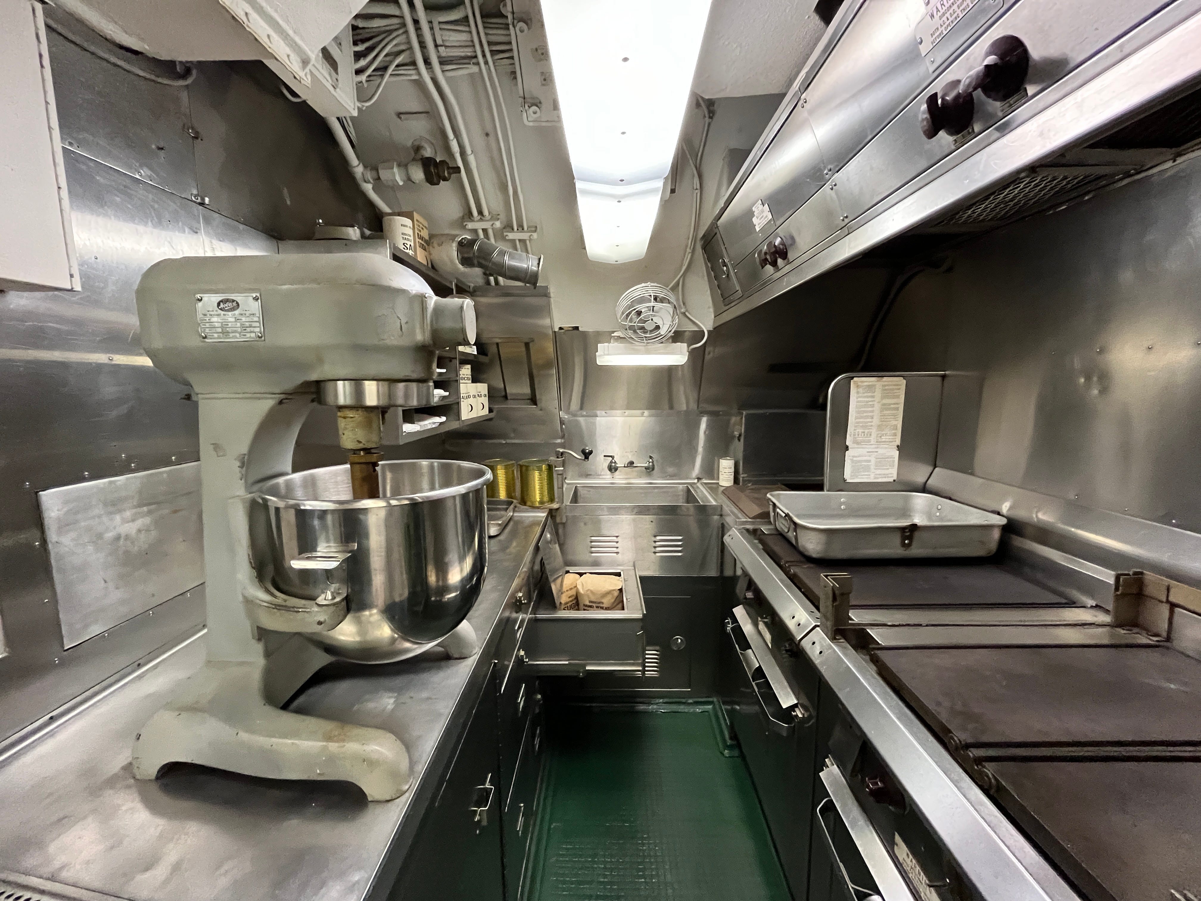 The kitchen on the USS Growler submarine.