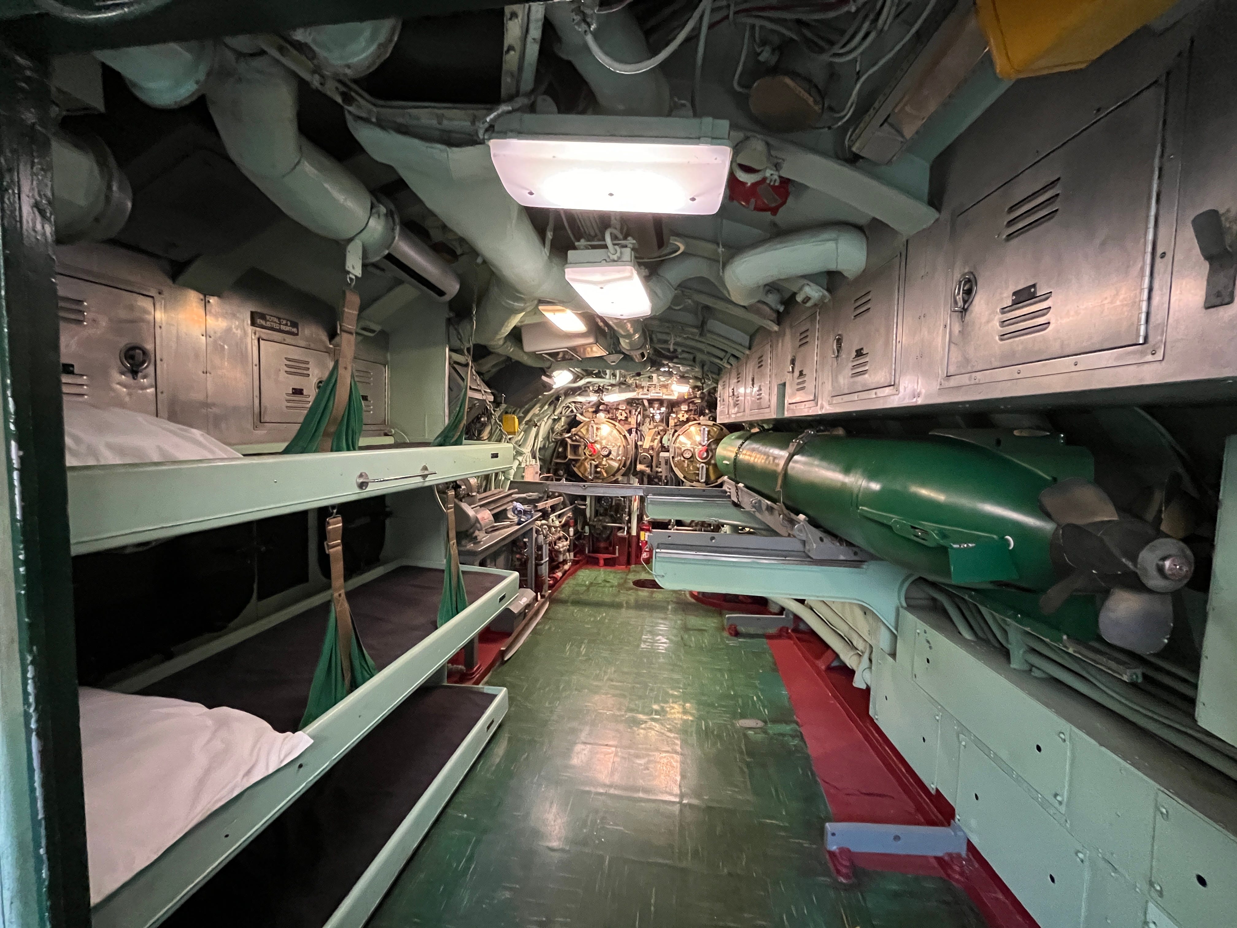 The aft torpedo room on the USS Growler.