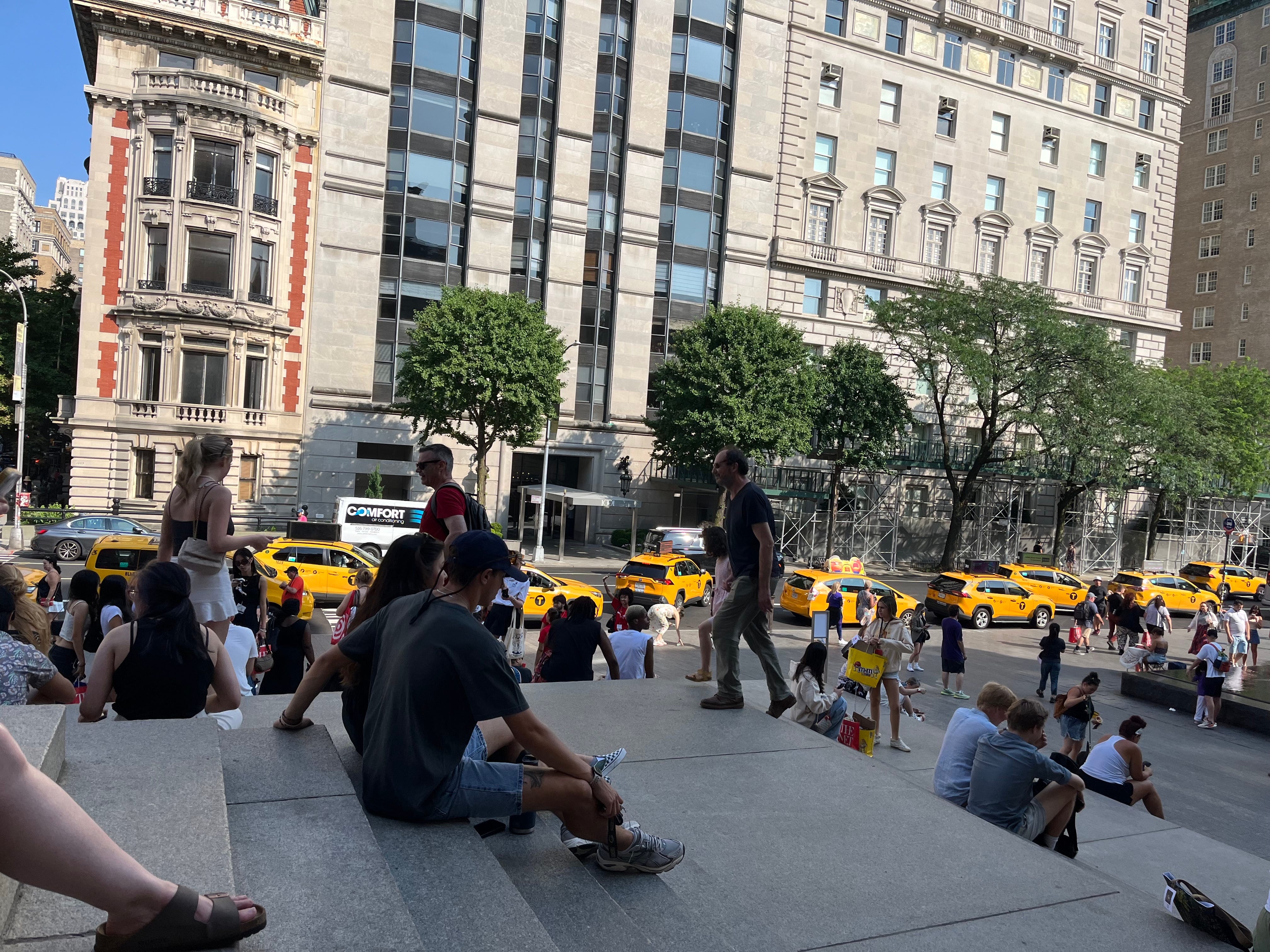 Line of taxis outside of the Met