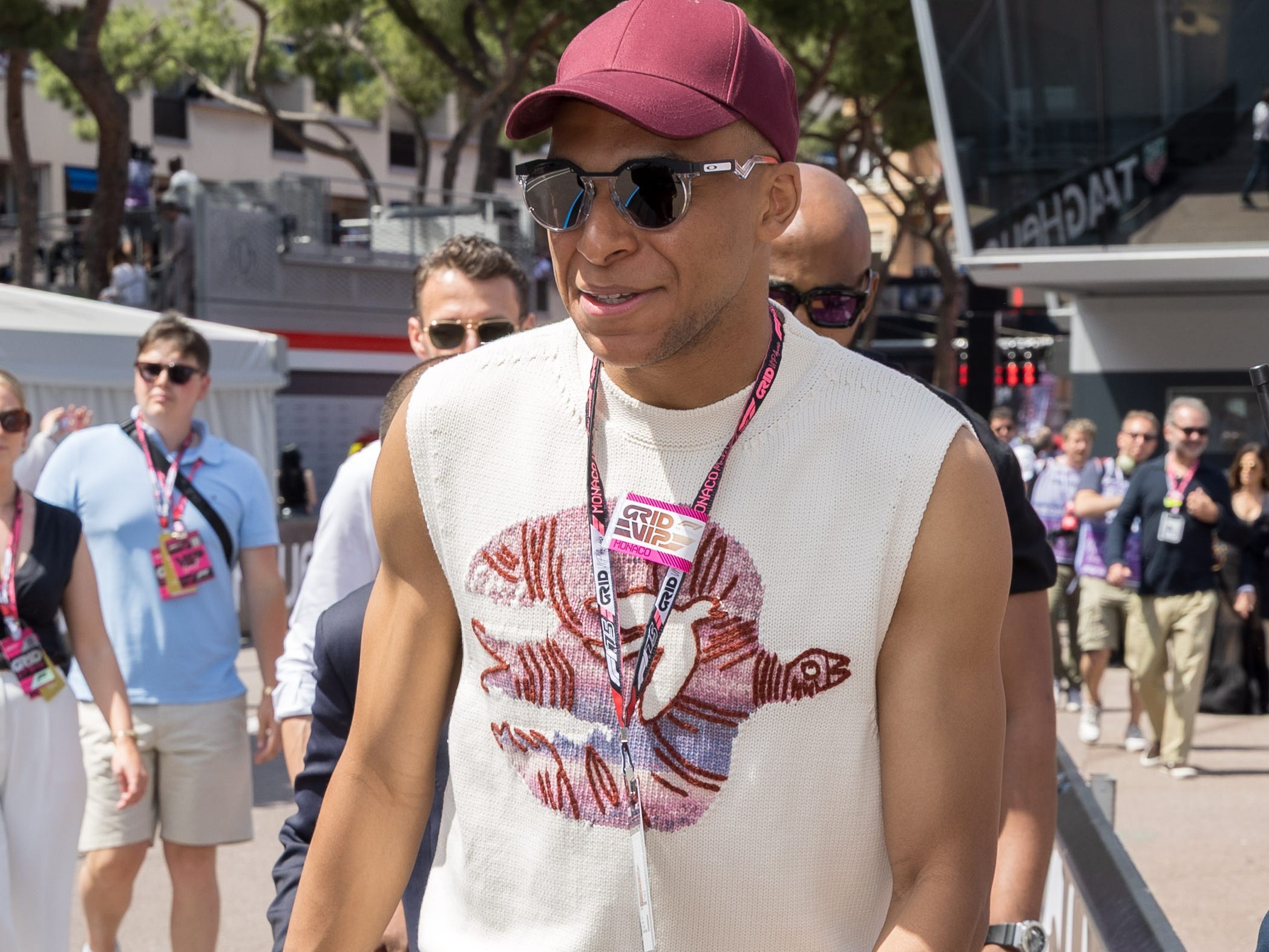 Kylian Mbappé at the F1 Grand Prix of Monaco on May 25, 2025, in Monte-Carlo, Monaco.