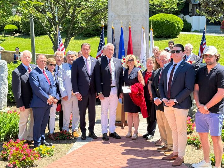Blakeman was joined by other Long Island officials for a county-wide moment of silence for fallen troops.