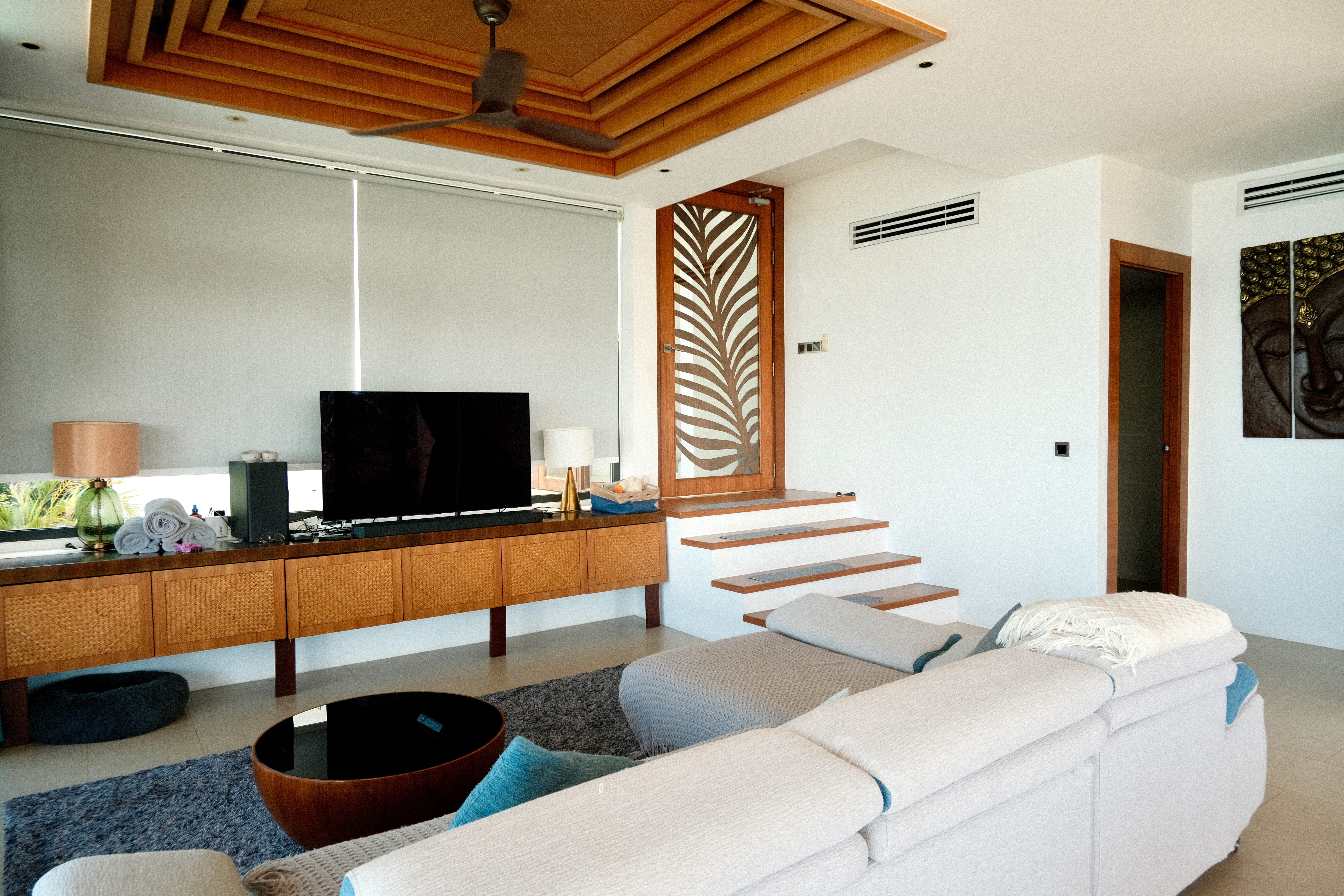 The living room of a villa in Koh Samui, Thailand.
